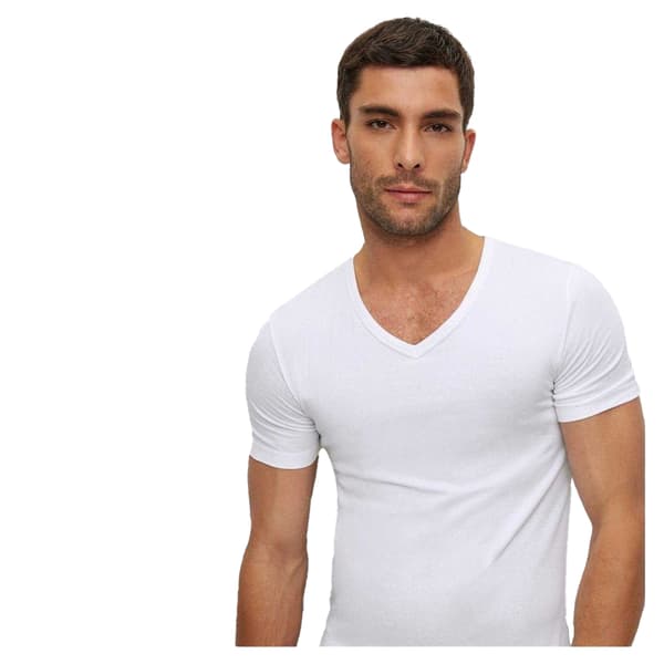 Boss Herr Logotyp Slim T-shirt (2-pack) S Vit White S