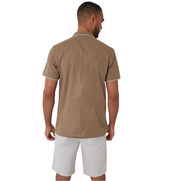 Threadbare Herr Burnley Kortärmad Skjorta M Taupe Taupe M
