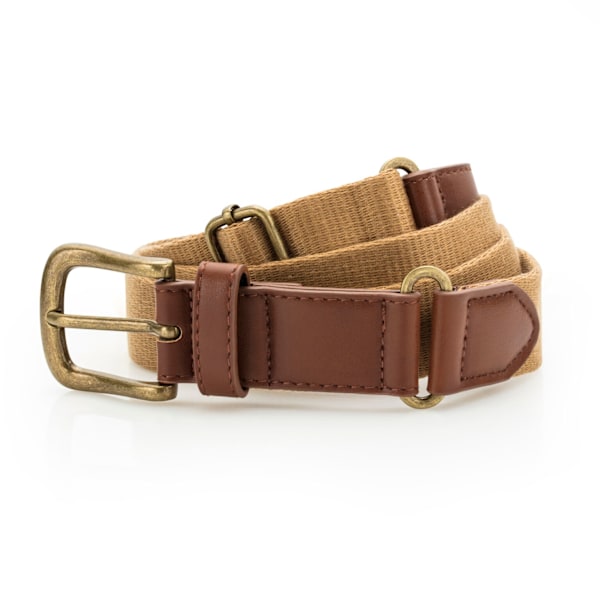 Asquith & Fox Herr Faux Läder Och Canvas Bälte En Storlek Kamel Camel One Size