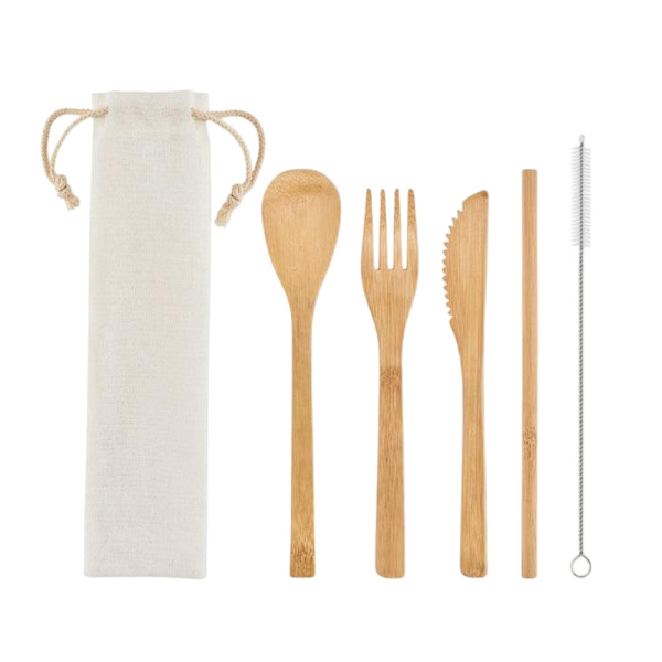 MidOcean Setstraw Bambu Bestickset (5-pack) One Size Beige One Size