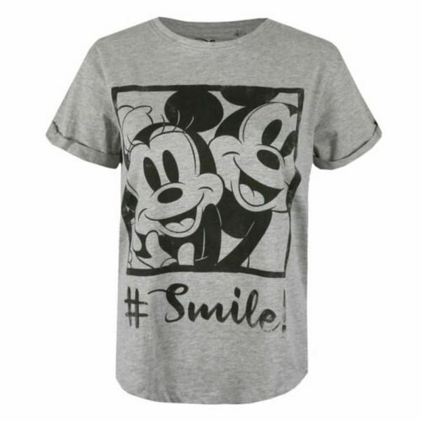 Disney Smile Hashtag T-shirt för damer/damer XL Ljunggrå Heather Grey XL