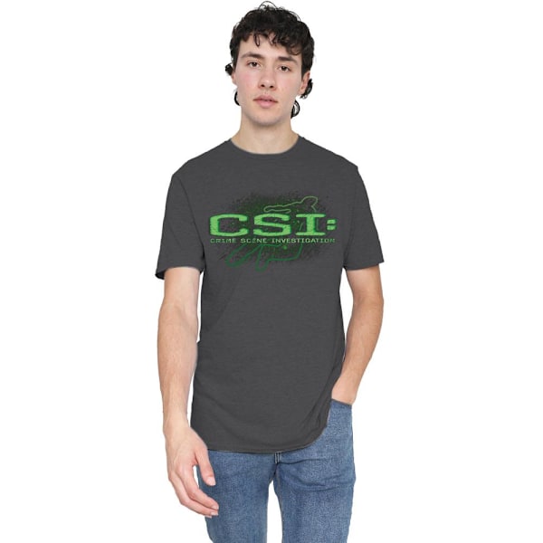 CSI Unisex Vuxen Shadow Sketch T-Shirt S Kolgrå Charcoal S