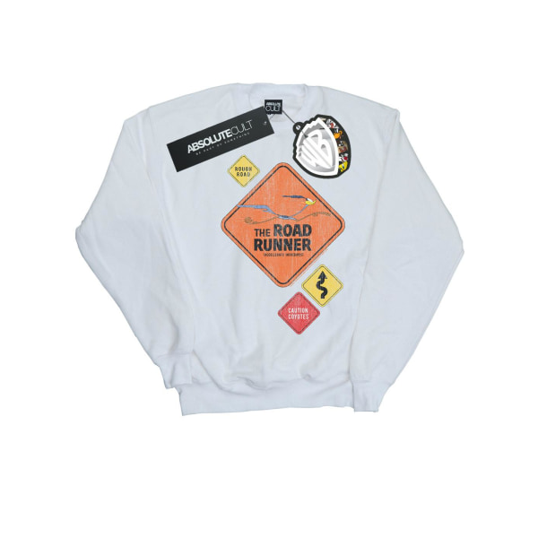 Looney Tunes Dam/Dam Road Runner Road Sign Sweatshirt L W White L