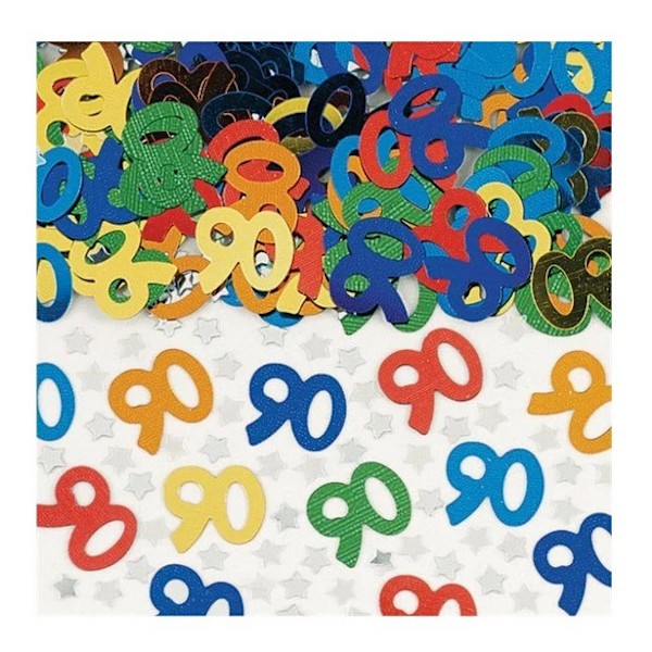 Amscan Metallic 90th Konfetter En Storlek Flerfärgad Multicoloured One Size
