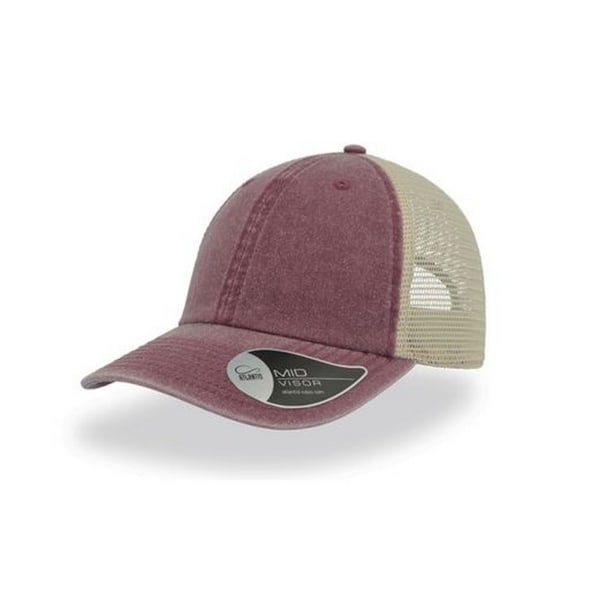 Atlantis Unisex Case Pigment Dyed 6 Panel Trucker Cap One Size Burgundy One Size