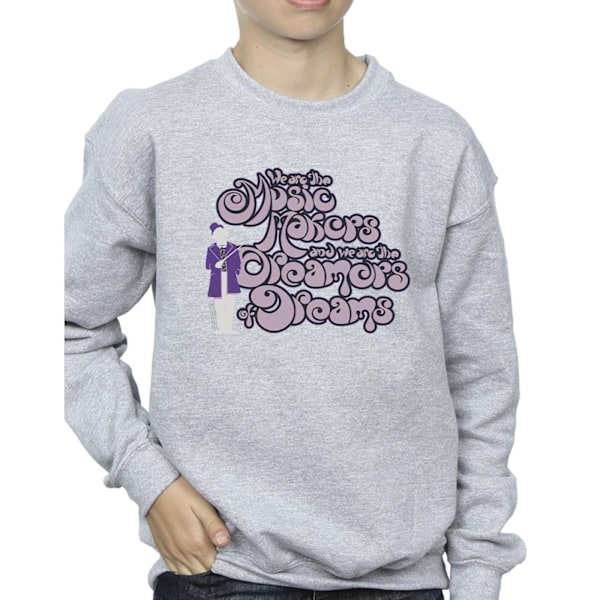 Willy Wonka Boys Dreamers Text Sweatshirt 12-13 år Sports Grå Sports Grey 12-13 Years