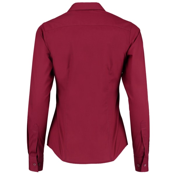 Kustom Kit Dam/Dam Poplin Skräddarsydd långärmad skjorta 10 Claret Red 10 UK