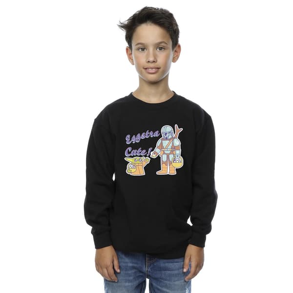 Star Wars Pojkar The Mandalorian Eggstra Cute Grogu Tröja 7- Black 7-8 Years