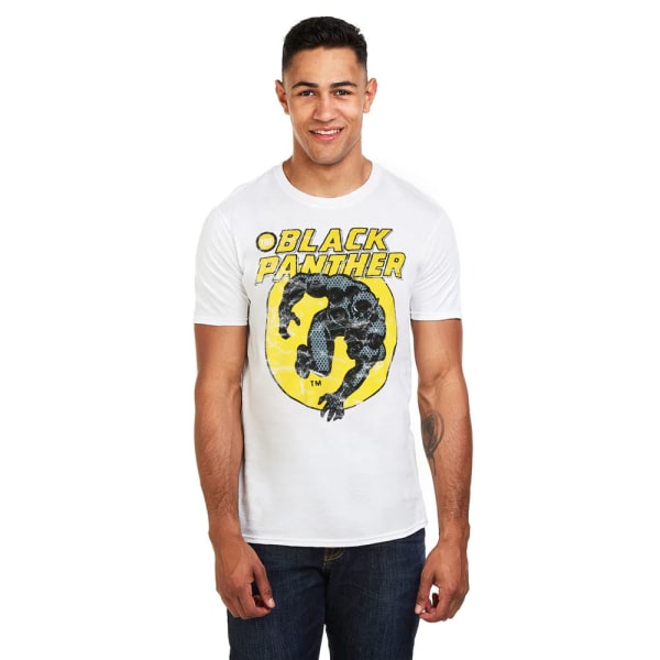 Svart Panther T-shirt för män L Vit/Gul/Svart White/Yellow/Black L