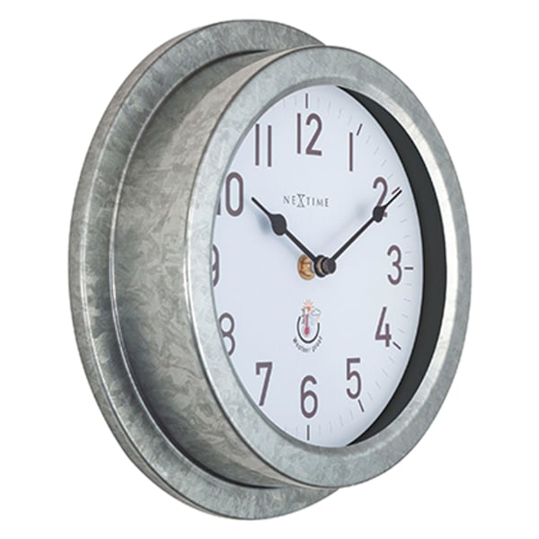 Nextime Poppy Galvaniserad Väggklocka i Färg - 22cm One Size Silv Silver One Size