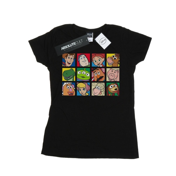 Disney Kvinnor/Dam Toy Story Character Squares T-shirt i bomull Black S