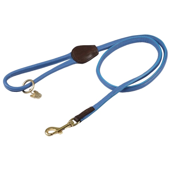 Digby & Fox Rullad Läder Hundkoppel En Storlek Royal Blue Royal Blue One Size