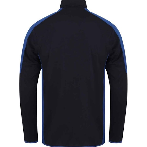 Finden & Hales Herr Kontrast Zip Neck Mellanskikt Topp S Marinblå/Royal Navy/Royal Blue S