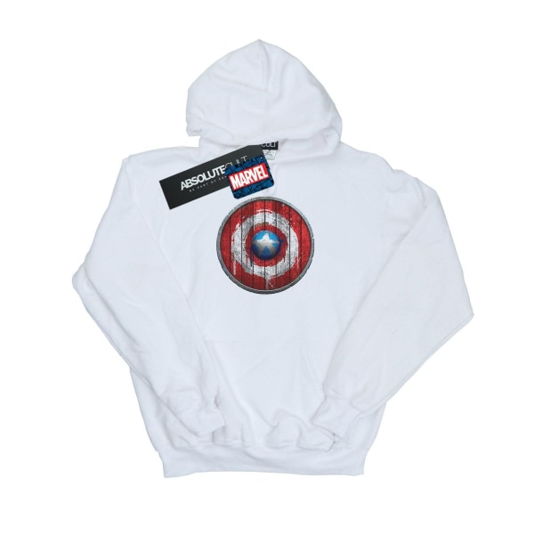 Marvel Dam/Kvinnor Captain America Träsköld Hoodie L Vit White L