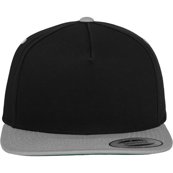 Flexfit by Yupoong Unisex Classic 5 Panel Two Tone Snapback Cap Black/Silver One Size