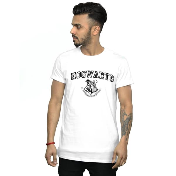 Harry Potter Herr Hogwarts Vapensköld T-Shirt M Vit White M