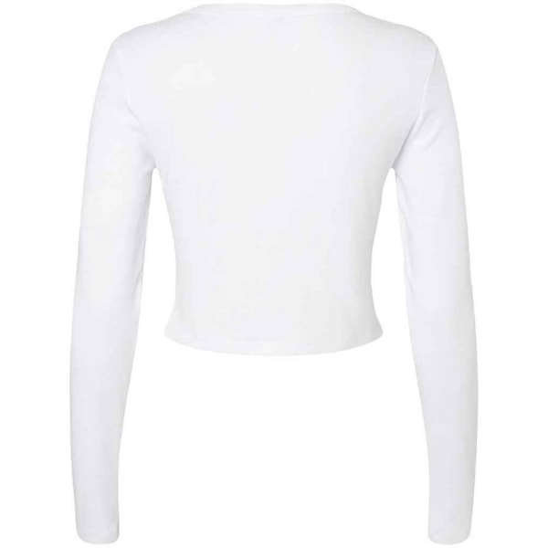 Bella + Canvas Dam/Dam Micro-Rib Långärmad T-shirt M S Solid White M