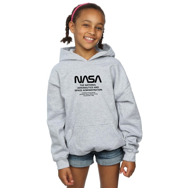 NASA Girls Worm Blurb Hoodie 3-4 år Sports Grey Sports Grey 3-4 Years