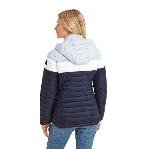 TOG24 Dam/Dam Garriston Färgblock Vadderad Jacka 10 UK Navy/White/Blue 10 UK