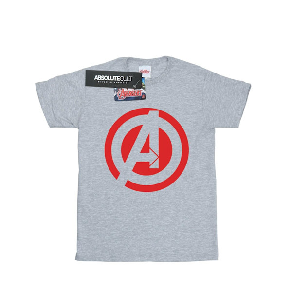 Avengers Assemble Herr Solid Logo Bomull T-shirt XXL Sports Grå Sports Grey XXL
