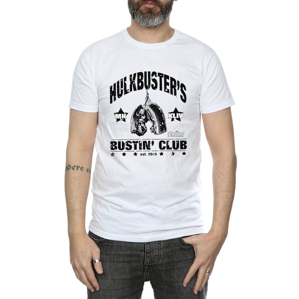 Marvel Mens Iron Man Hulkbuster´s Bustin´ Club T-Shirt M Vit White M