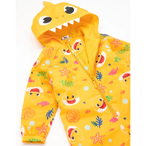Baby Shark Barnkläder/Barn 3D Tänder Pölsskydd 5-6 År Gul Yellow 5-6 Years