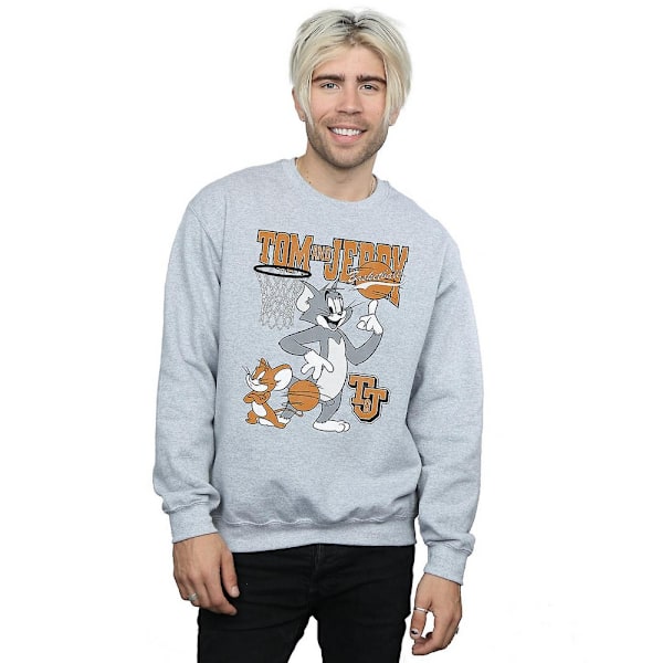 Tom och Jerry Herr Spinning Basketboll Sweatshirt XXL Sports Grå Sports Grey XXL