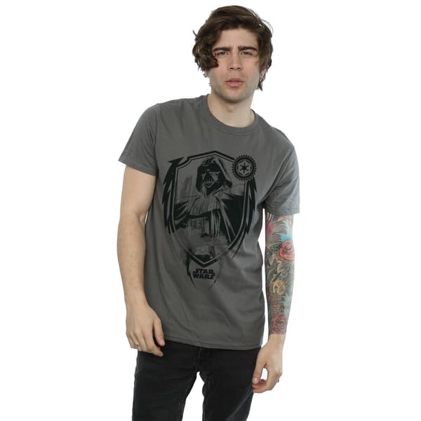 Star Wars Herr Darth Vader Shield T-Shirt L Charcoal Charcoal L