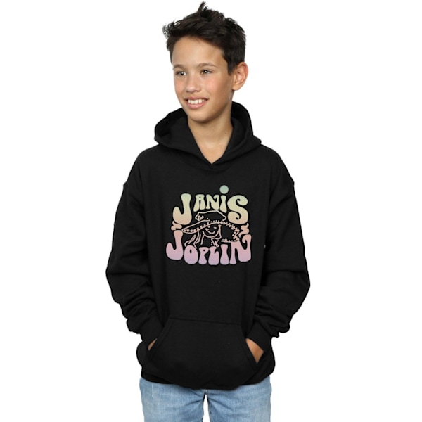 Janis Joplin Boys Pastel Logo Hoodie 7-8 år Svart Black 7-8 Years