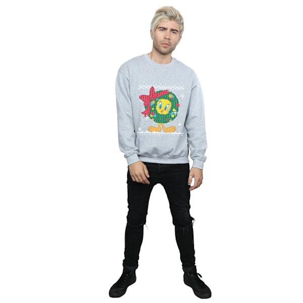 Looney Tunes Tweety Pie Jul Fair Isle Sweatshirt S S Sports Grey S