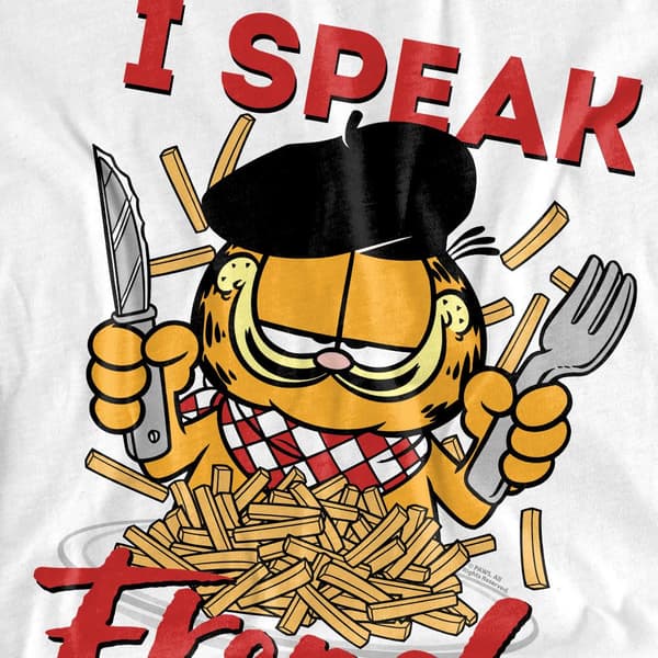 Garfield Herr T-shirt Speaking Love Strl M Vit White M