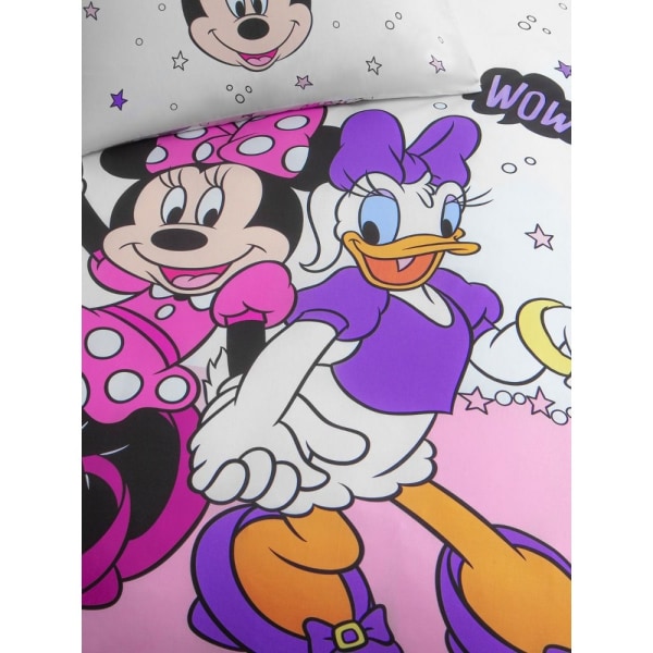 Minnie Mouse bomull cover Set Enkel Rosa/Vit/Violett Pink/White/Violet Single