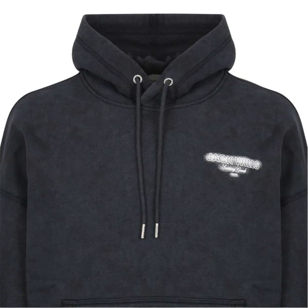 Jack Wills Herr Script Långärmad Hoodie S Svart Black S