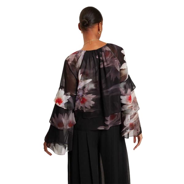 Ted Baker Dam V-ringad Lös Volangblus 10 UK Svart Black 10 UK
