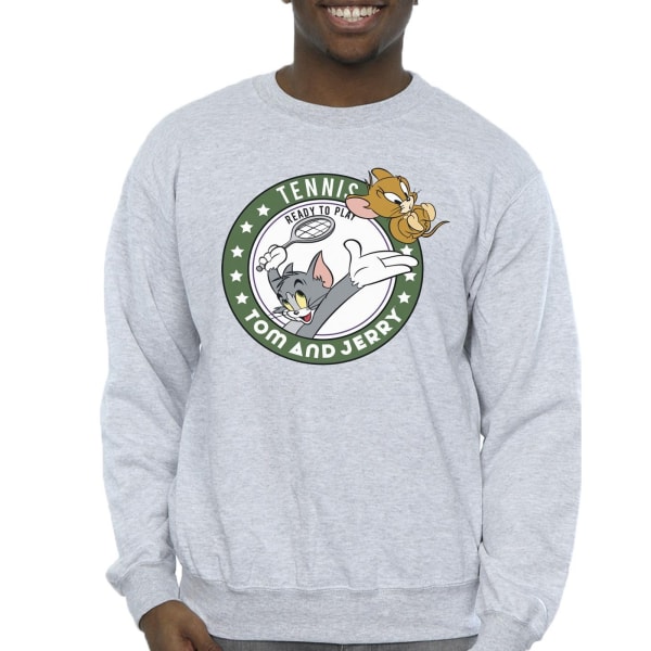 Tom And Jerry Tennis Ready To Play Sweatshirt för män XXL Sports G Sports Grey XXL