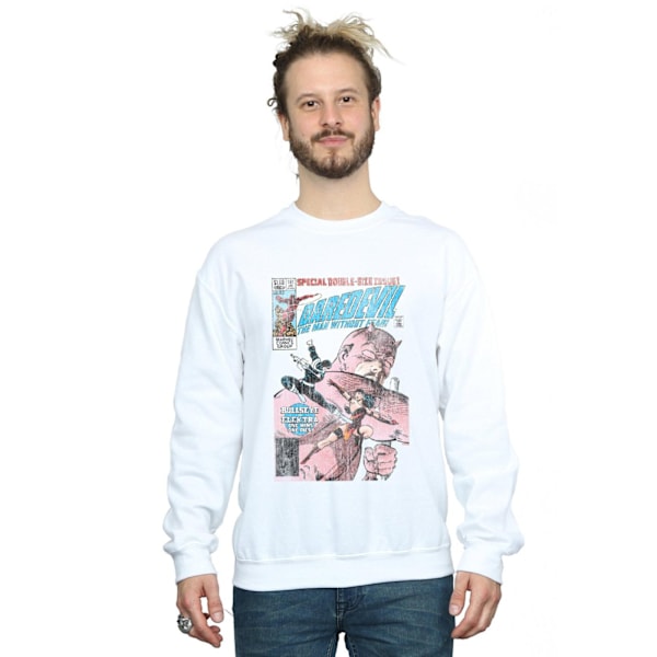 Marvel Herr Daredevil Distressed Bullseye Vs Elektra Cover Sweatshirt White XL
