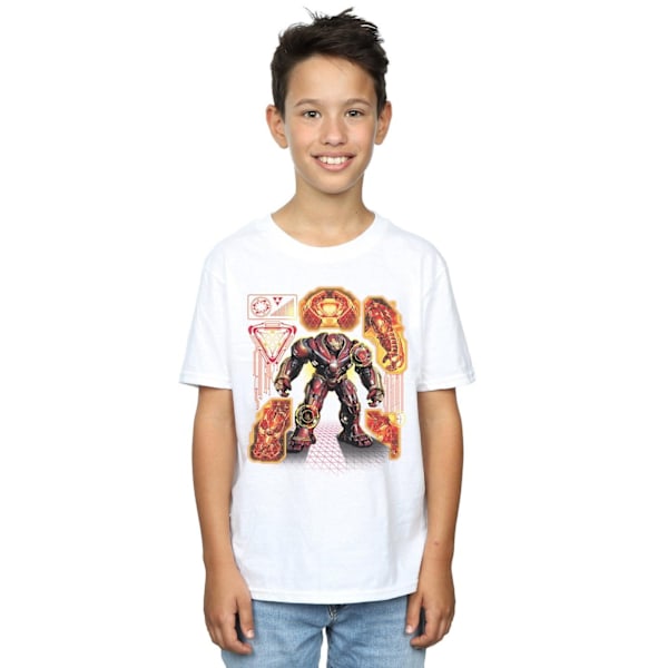 Marvel Boys Avengers Infinity War Hulkbuster Blueprint T-shirt White 7-8 Years