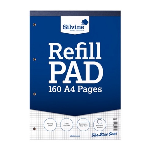 Silvine A4 Refillblock med Rutor (6-pack med 80 Ark) En Storlek Squared One Size