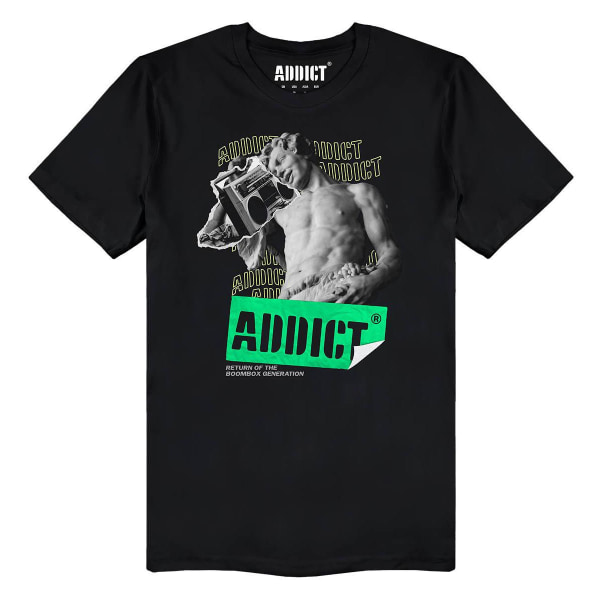 Addict Unisex Adult Boombox Gen T-Shirt XL Svart Black XL