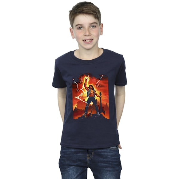 Netflix Boys Stranger Things Hell Guitar T-Shirt 9-11 År Marinblå Navy Blue 9-11 Years