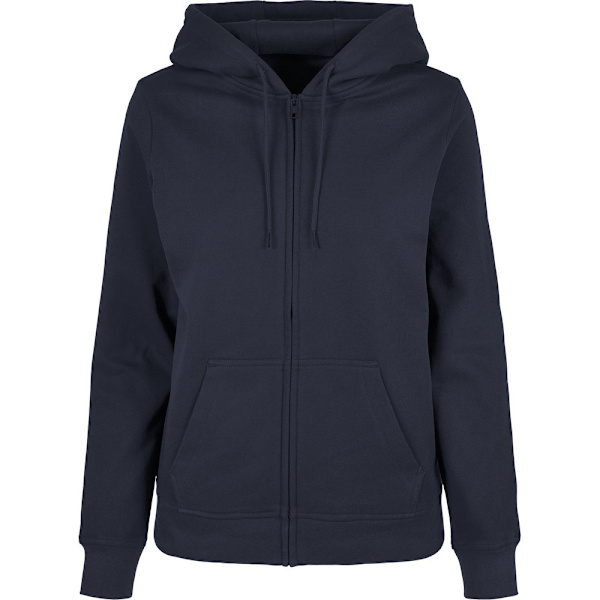 Build Your Brand Dam/Dam Basic Hoodie med Hel Dragkedja 4XL Marinblå Navy 4XL