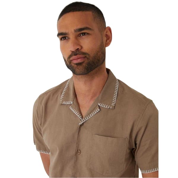 Threadbare Herr Burnley Kortärmad Skjorta M Taupe Taupe M