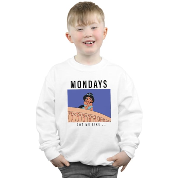 Disney Princess Boys Jasmine Mondays Got Me Like Sweatshirt 7-8 White 7-8 Years