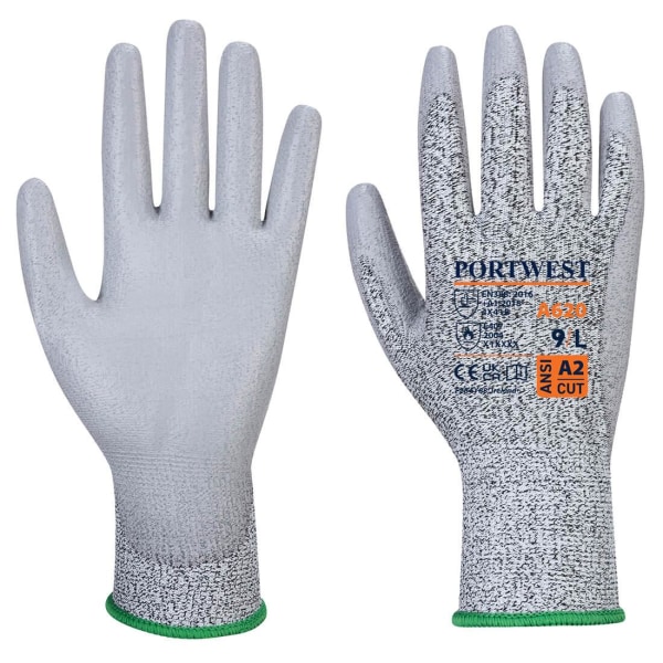 Portwest Unisex Adult A620 LR PU Palm Cut Resistant Gloves XL G Grey XL