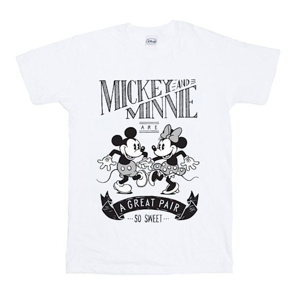Disney Girls Mickey och Minnie Mouse Great Pair Bomull T-shirt White 12-13 Years