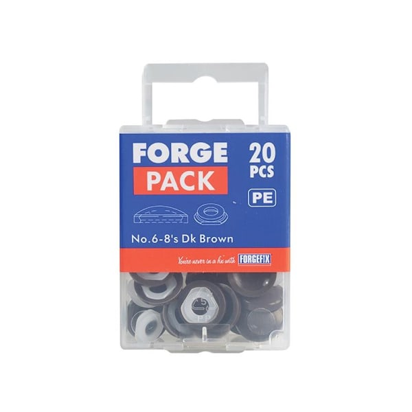 Forgefix Kupolformade Täcklock, Forgepack Mörkbrun Nr 6-8 ForgePa Multi Colour Dark Brown No. 6-8 ForgePack 20