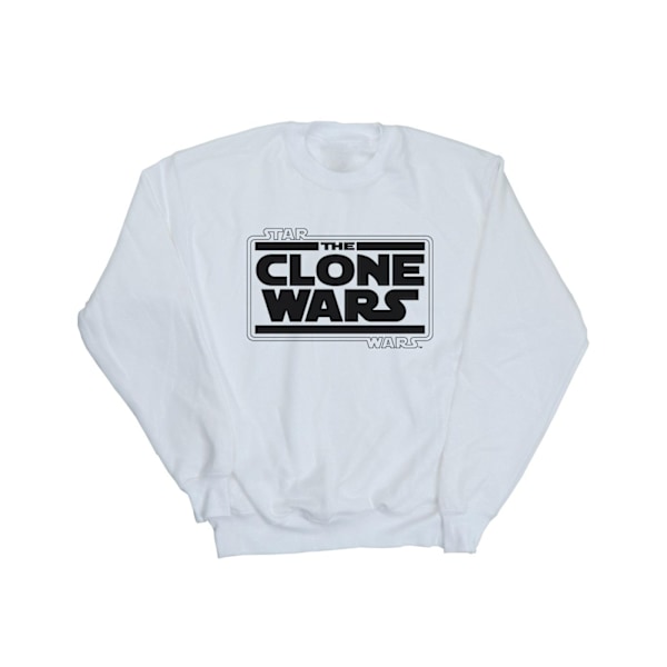 Star Wars Herr Clone Wars Logotyp Sweatshirt 4XL Vit White 4XL