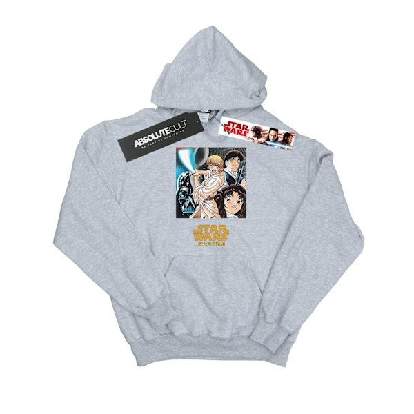 Star Wars Boys Anime Poster Hoodie 12-13 år Sports Grey Sports Grey 12-13 Years