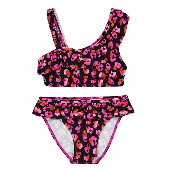 Biba Flickig Leopardmönstrad Volang Bikini Set 13 År Rosa Pink 13 Years
