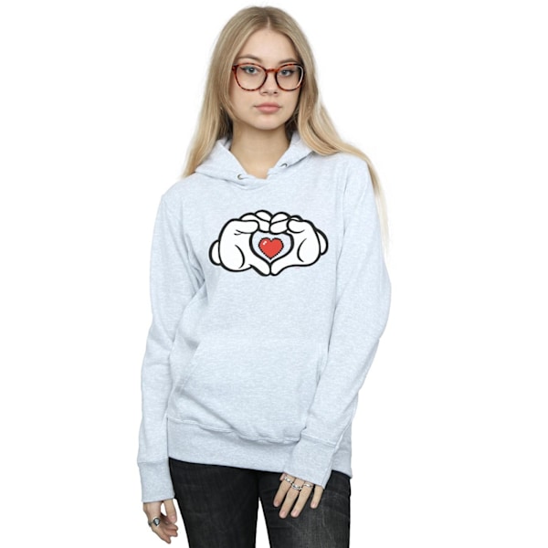 Disney Dam/Kvinnor Mickey Mouse Hjärthänder Hoodie L Sports G Sports Grey L